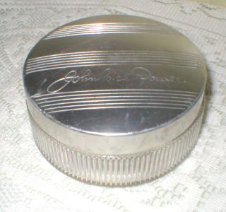 Vintage Retro John Robert Powers Glass and Aluminum Face Powder Jar Art Deco  