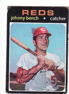 Johnny Bench 1971 Topps Card 250  