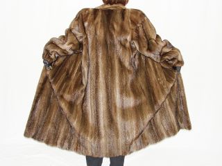 Shiny Designer John Ross Brown Lunaraine Mink Fur Coat Jacket 61" Sweep  