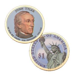 2009 P D Colorized John Tyler Dollar Coin  