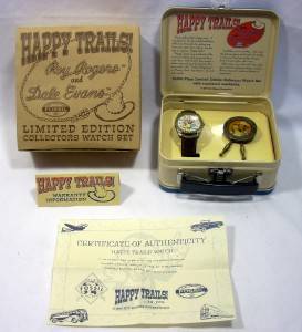 Roy Rogers Dale Evans Happy Trails Limited Edition Wristwatch Bolo Tie Fossil  