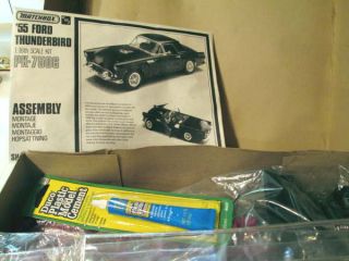Vintage AMT '55 Ford Thunderbird Hardtop Convertible 1 16 Scale Model Kit  