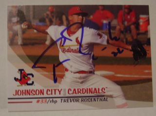 Trevor Rosenthal Autographed 2010 Johnson City Cardinals Card  