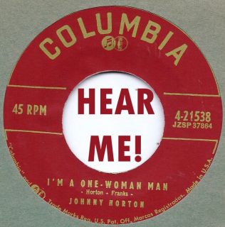 Rockabilly Johnny Horton I'M A One Woman Man I Don'T Like I Did Columbia  