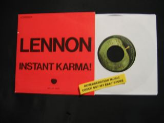 John Lennon Instant Karma Yoko Ono Who Has Seen Wind 1971 French Apple 7" PS  