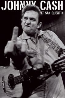 JOHNNY CASH POSTER 60x90cm Middle Finger San Quentin portrait guitar live NEW  