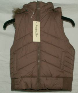 Jonathan Stone Girls Warm Puffer Vest Removable Hood s 7 8 M 10 12 L 14 16  