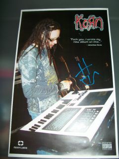 Jonathan Davis RARE Signed Promo Poster Korn Authentic Unique Autograph COA  