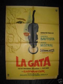 Aurora Bautista "La Gata" Jorge Mistral Mexican Poster  