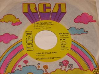 Jose Feliciano 7" 45 Promo Record Life Is That Way  