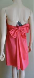 $298 BCBG MAXAZRIA Geranium Bow Detail Mini Dress  