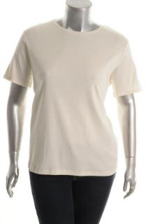 Jones New York NEW Ivory Short Sleeve Crew Neck Pullover Top Shirt Plus 3 BHFO  