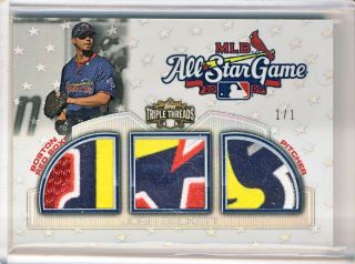 Josh Beckett 2010 Topps Triple Threads All Star Game Patch Relic Card 1 1  