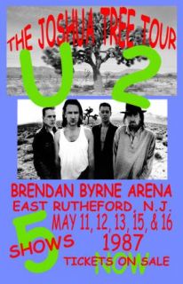 U2 Joshua Tree Tour Concert Poster  