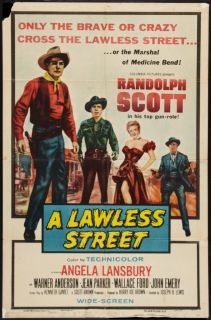 A Lawless Street Columbia 1955 One Sheet Vintage Western Movie Poster  