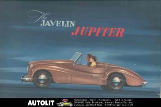1950 Jowett Javelin Jupiter Brochure Poster  