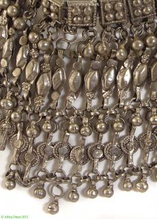 Yemeni Necklace Silver Beads Chest Piece Jewelry African  