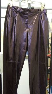 Joseph Ribkoff 10 BNWT Brown Faux Leather Trousers US 8  