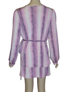Josie Natori Pink Python Jacket Robe Nightgown Set Medium  