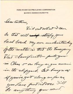 Joseph P Kennedy Autograph Letter Signed  