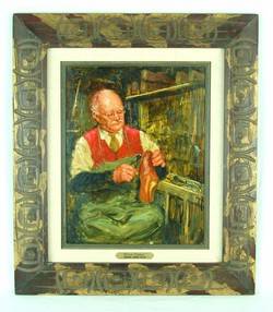 Richard Judson Zolan Occupational Oil Painting British Cobbler Shoemaker  