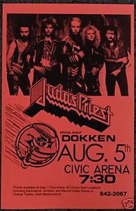 Judas Priest Collectible Concert Poster Dokken  