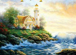 Judy Gibson "Perfect Place" Lighthouse Ocean Cove Waves Boxless Puzzle New  