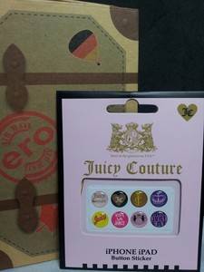 New Gift for iPhone 3GS 4 4S 5 iPod Touch Pad Juicy couture Home Button Sticker  