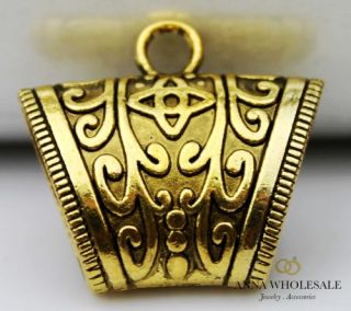 Wholesale Vintage Mix Silver Gold Tibete Scarf Charm Slide Tube Buckle Pendant  