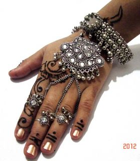 NEW BELLY DANCE KUCHI HANDCRAFTED VINTAGE STYLE BRECELET POCHO JEWELRY INDIA  