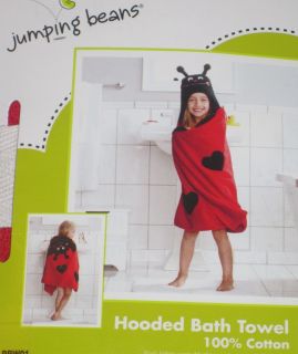 Jumping Beans Ladybug Hooded Towel 25x 50 Bathwrap Baby Kid Bath