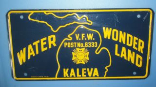 Water Wonderland License Plate VFW Post 6333 Kaleva Topper
