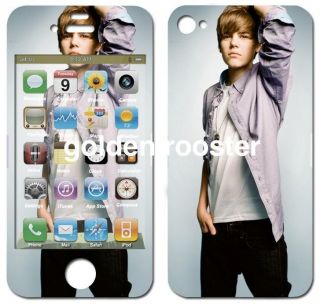Justin Bieber 2 iPhone 4 4S 3G 3GS Skin Sticker Hot Fast SHIP