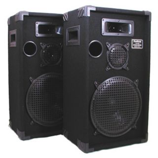 Karaoke PA DJ Speakers New 12 Black Monitor 3 Way Pair 1200C