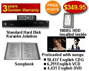 Standard HDD Karaoke Player with English CDG VCD DVD Songs Karaoke