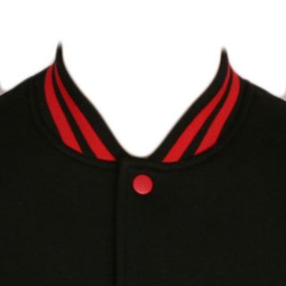 Urban Classics College Varsity Jacket Black Red s 3XL
