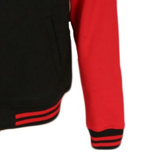 Urban Classics College Varsity Jacket Black Red s 3XL