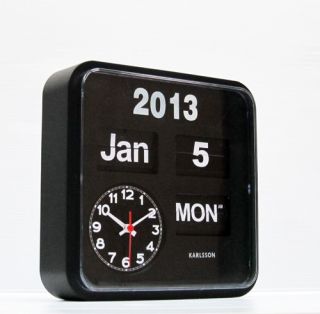 Karlsson Retro Modern Mini Calendar Flip Wall Clock