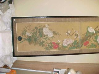 Listed Japanese Artist Kawabata Gyokusho Huge Original Silk Painting