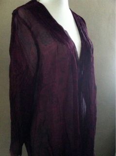 Winter Kate Lola Purple Vtg Silk Tunic Top Blouse Cardigan Amazing So