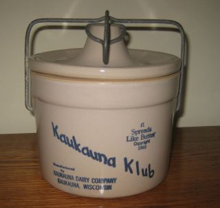 Vintage Kaukauna Klub Cheese Crock from Wisconsin