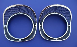 57 Chevy Headlight Bezel Assembly New Pair 1957 Chevrolet Show Quality