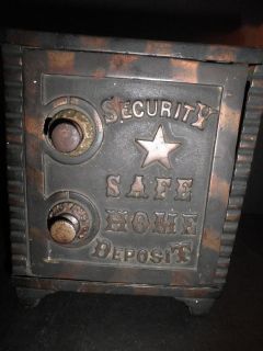 Large old cast iron steel Security Safe Home Deposit safe still bank c
