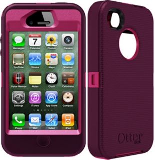 New Otterbox Defender Case Cover for iPhone 4 4S PLUM AND PINK & Belt