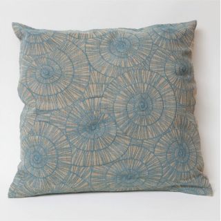 Sferra Kelly Wearstler Nautilus Blue Decorative Pillow Teal Embroidery