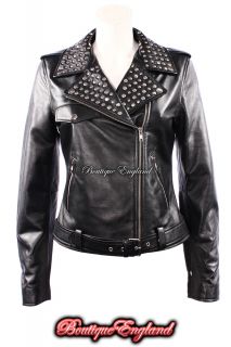 Domino Ladies Black Keira Knightley Womens Real Studded Leather
