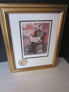 Leighton Jones Emmett Kelly Framed Signed Numbered Lithograph Wall