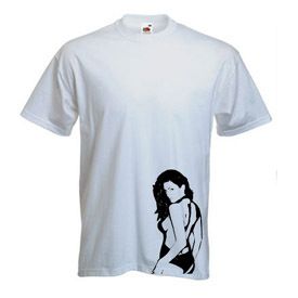 Sexy Kelly Brook Mens White T Shirt