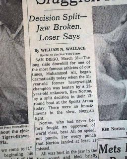 Ken Norton Wins Heavyweight Boxing Title Muhammad Ali 1973 NYC Times