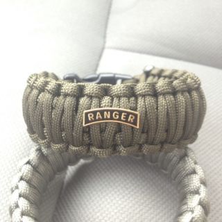 Paracord Survival Bracelet Veteran US Army Ranger Tab OD Green King